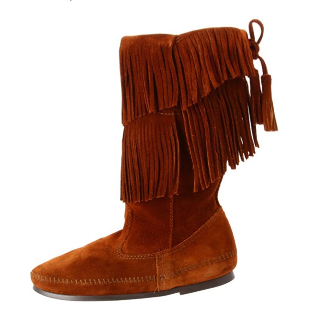 Minnetonka NEW!!!!  2-Layer Calf High Fringe Boot